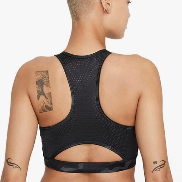 Nike Dri-FIT Swoosh Women’s Medium-Support Neck Sports‎ Bra Women’s Size Medium - Picture 2 of 6